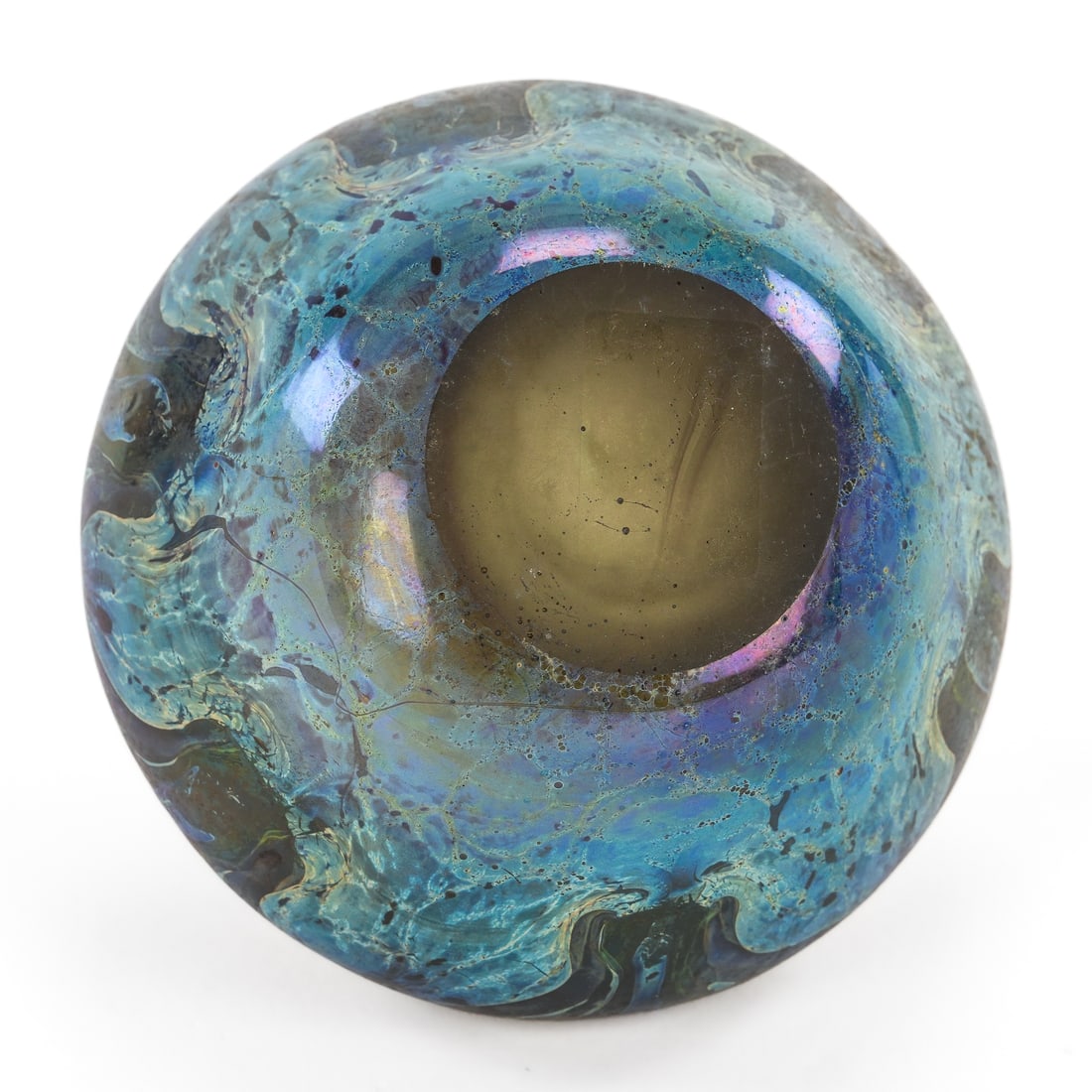 Loetz Style Pulled Feather Iridescent Vase - 7