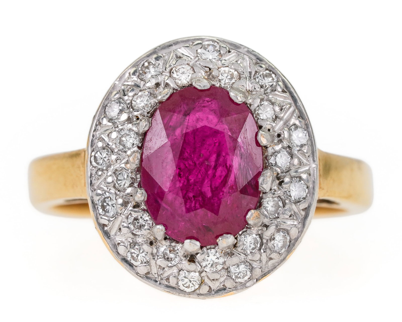 2 CT Natural Ruby & Diamond Ring - 2