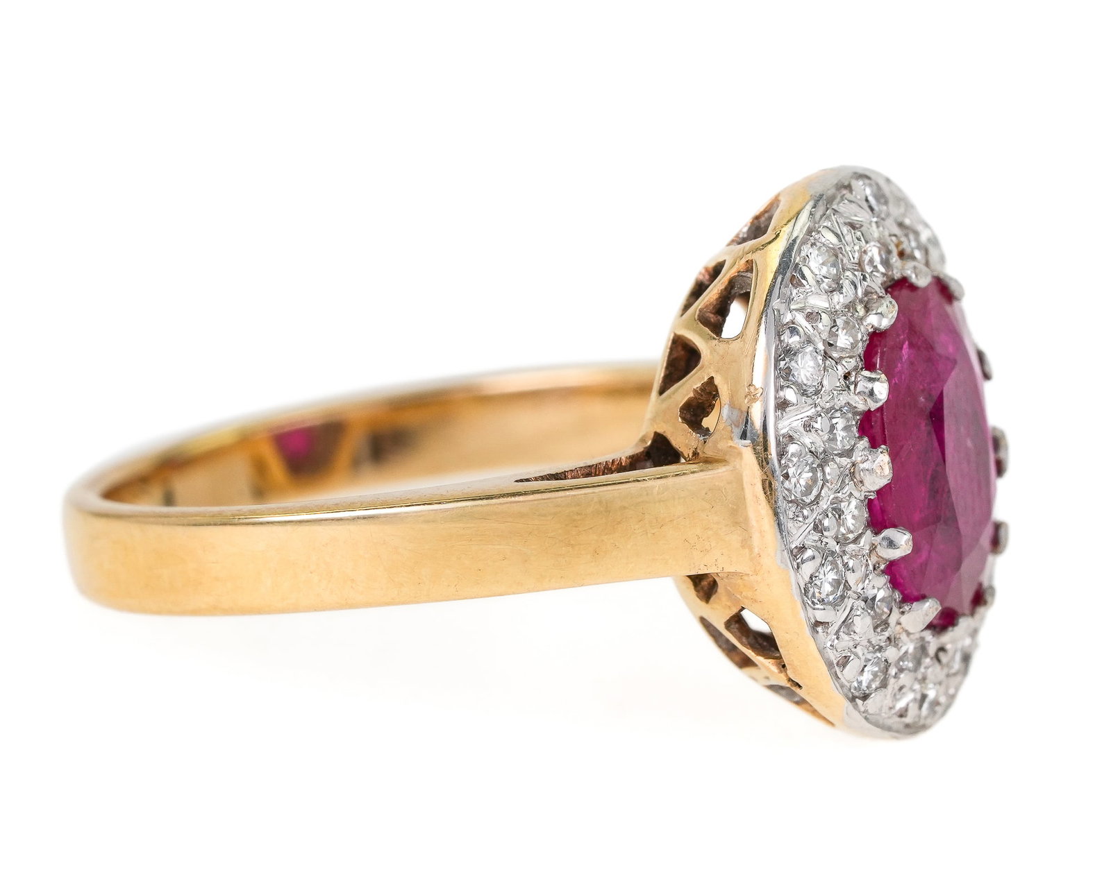 2 CT Natural Ruby & Diamond Ring - 3