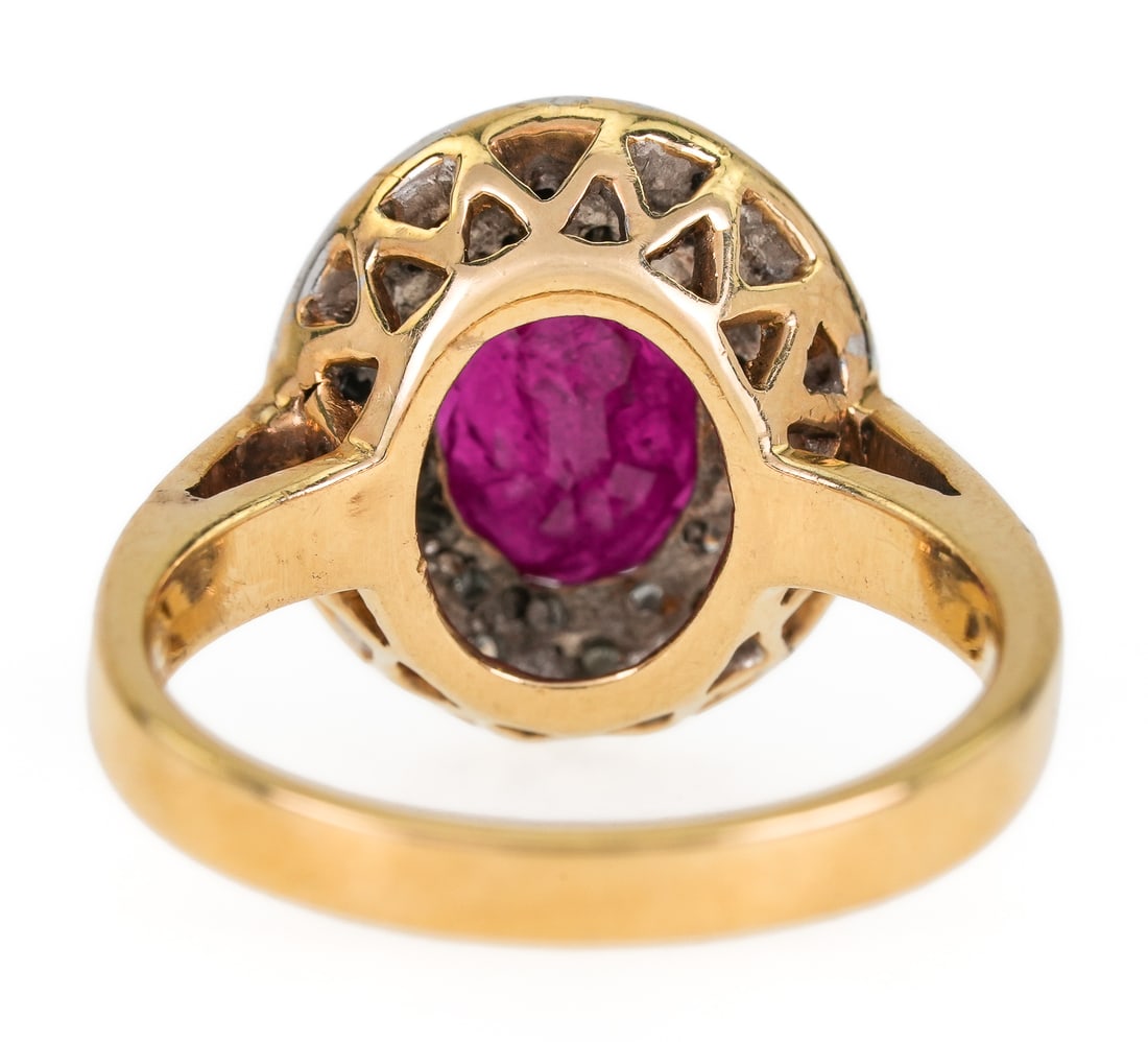 2 CT Natural Ruby & Diamond Ring - 5
