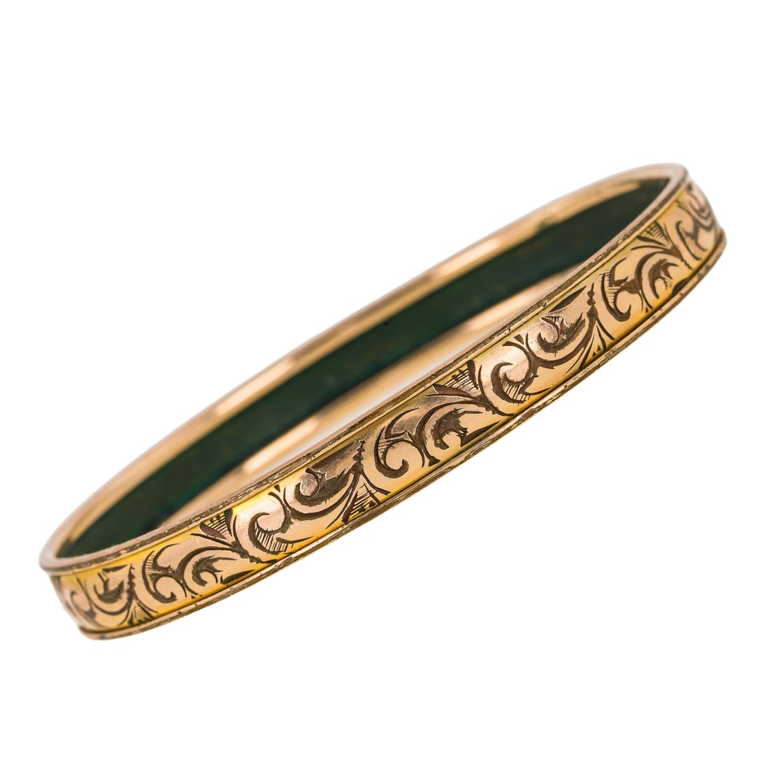 Victorian Engraved Gold Bangle - 2