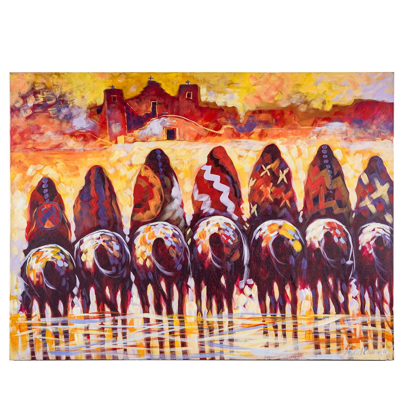 Farrell Cockrum (BF 1960-) Good Medicine: Farrell Cockrum (Blackfoot 1960-) Good Medicine oil on canvas signed lower right 36 x 48" An unrelenting passion of Farrell Cockrum's is to introduce the world to the Blackfeet People's traditions