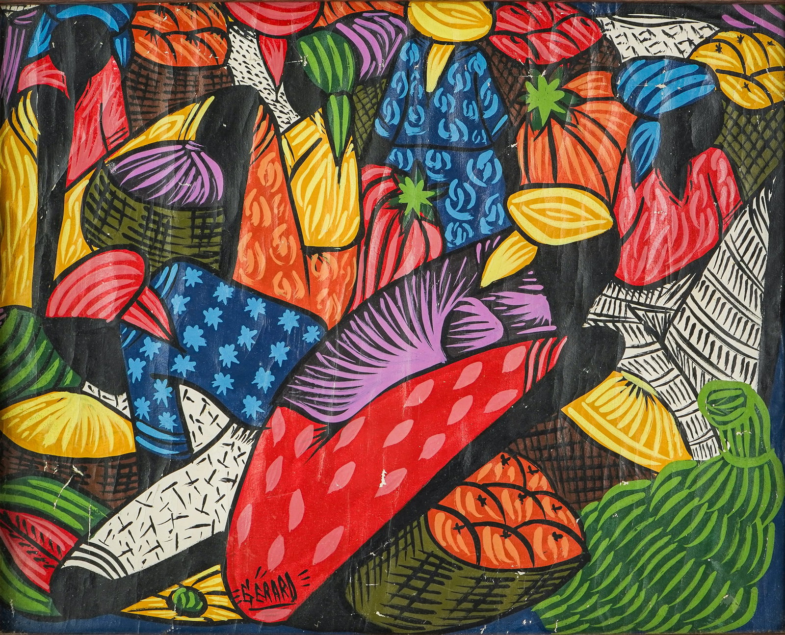 Three Hatian School Folk Paintings - 11