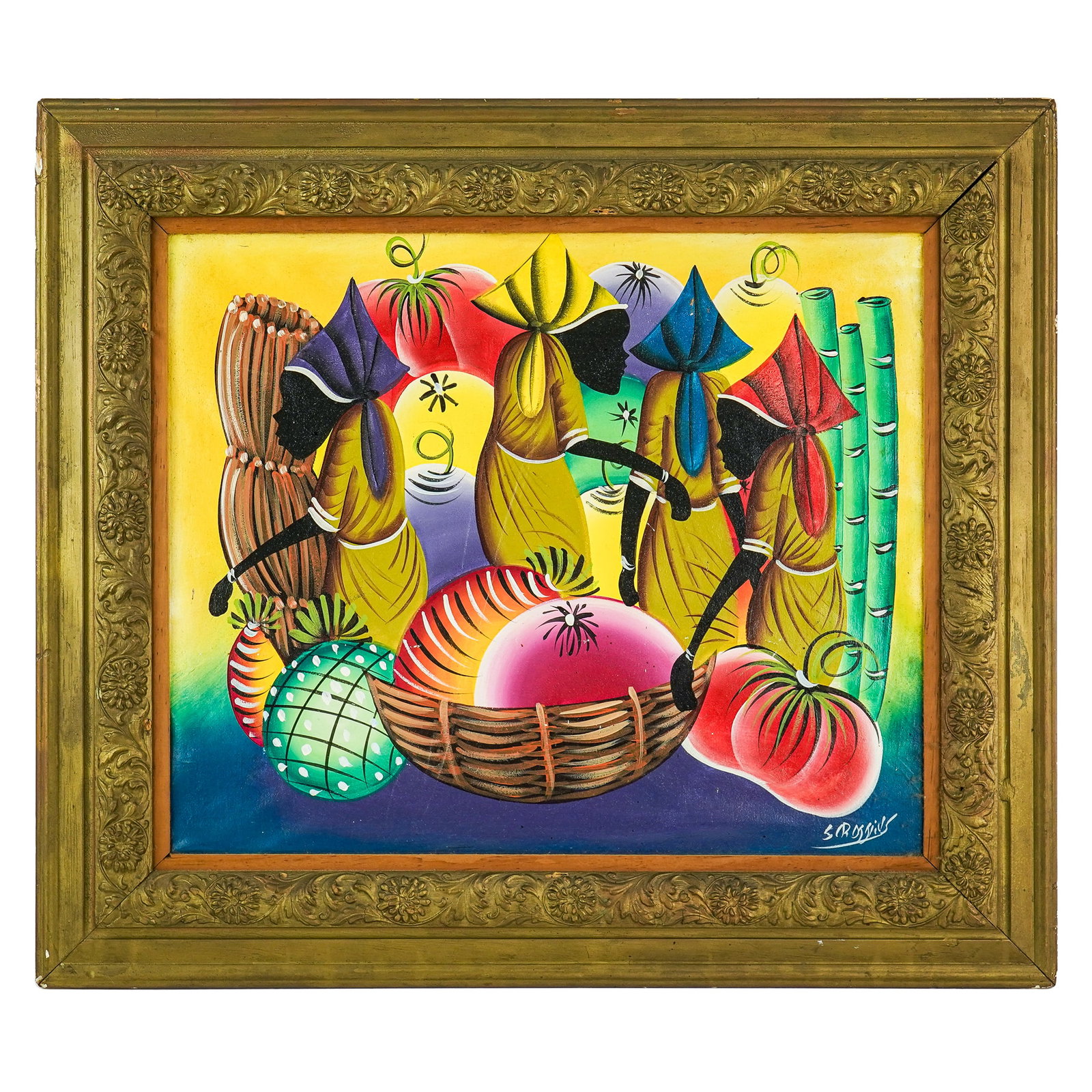 Three Hatian School Folk Paintings - 2