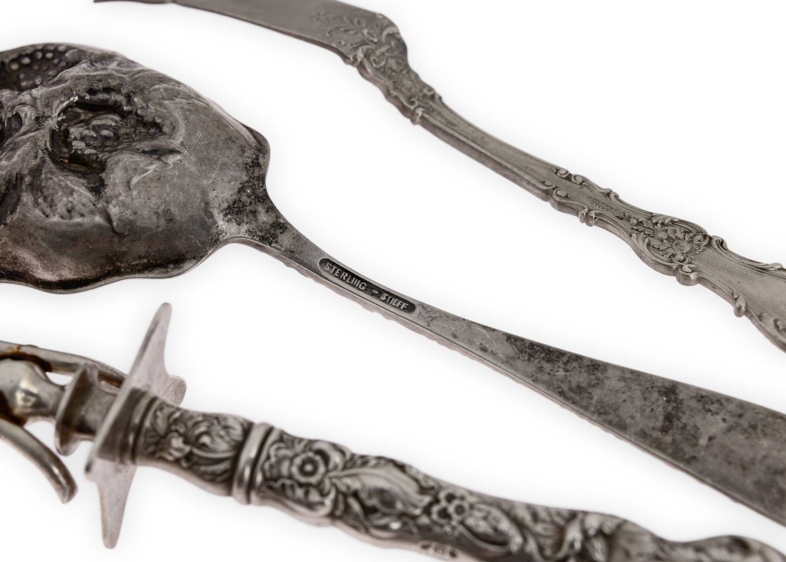 6 pcs. Ornate Sterling Silver Serving Flatware - 3