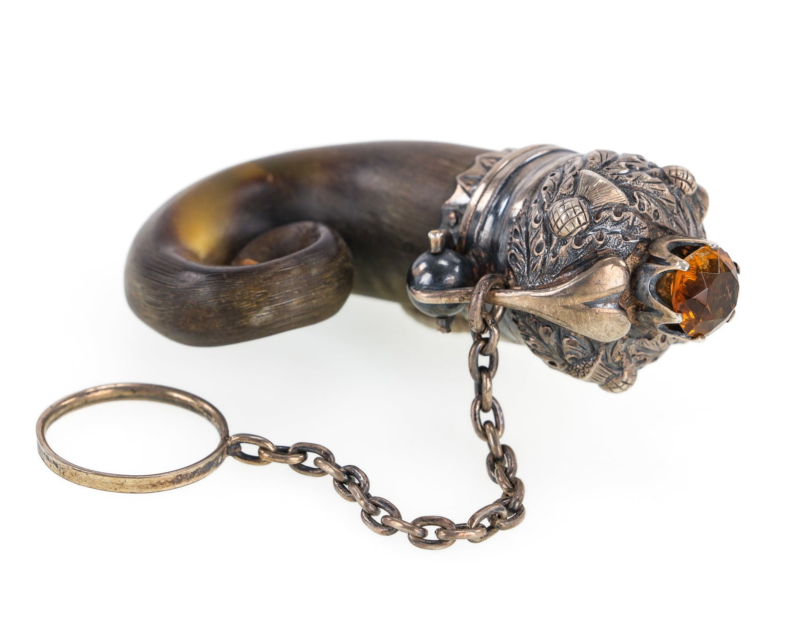 Silver & Citrine Scottish Snuff Mull - 3