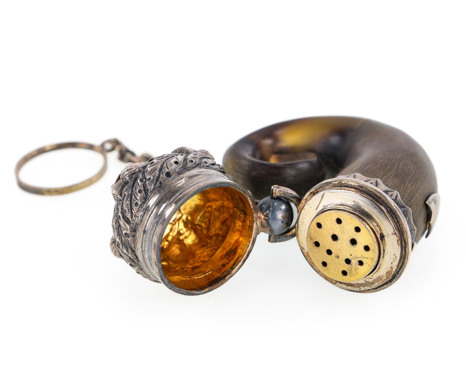 Silver & Citrine Scottish Snuff Mull - 6