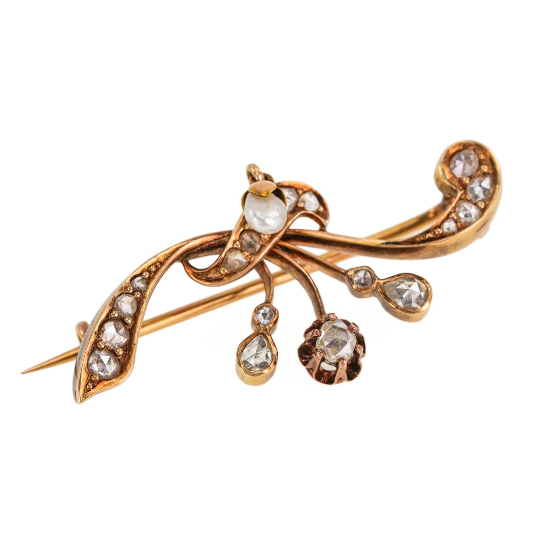 Antique Yellow Gold & Diamond Brooch (1 of 1)