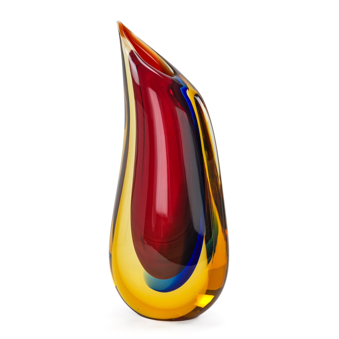 Murano Sommerso Teardrop Art Glass Vase (1 of 1)