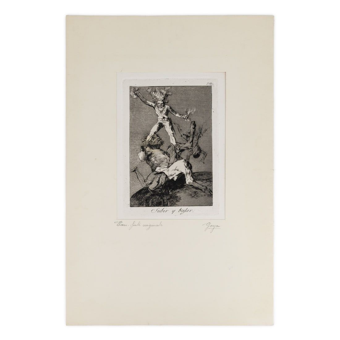 Original Etching, Francisco Goya ( 1746-1828) Subir y bajar (1 of 3)