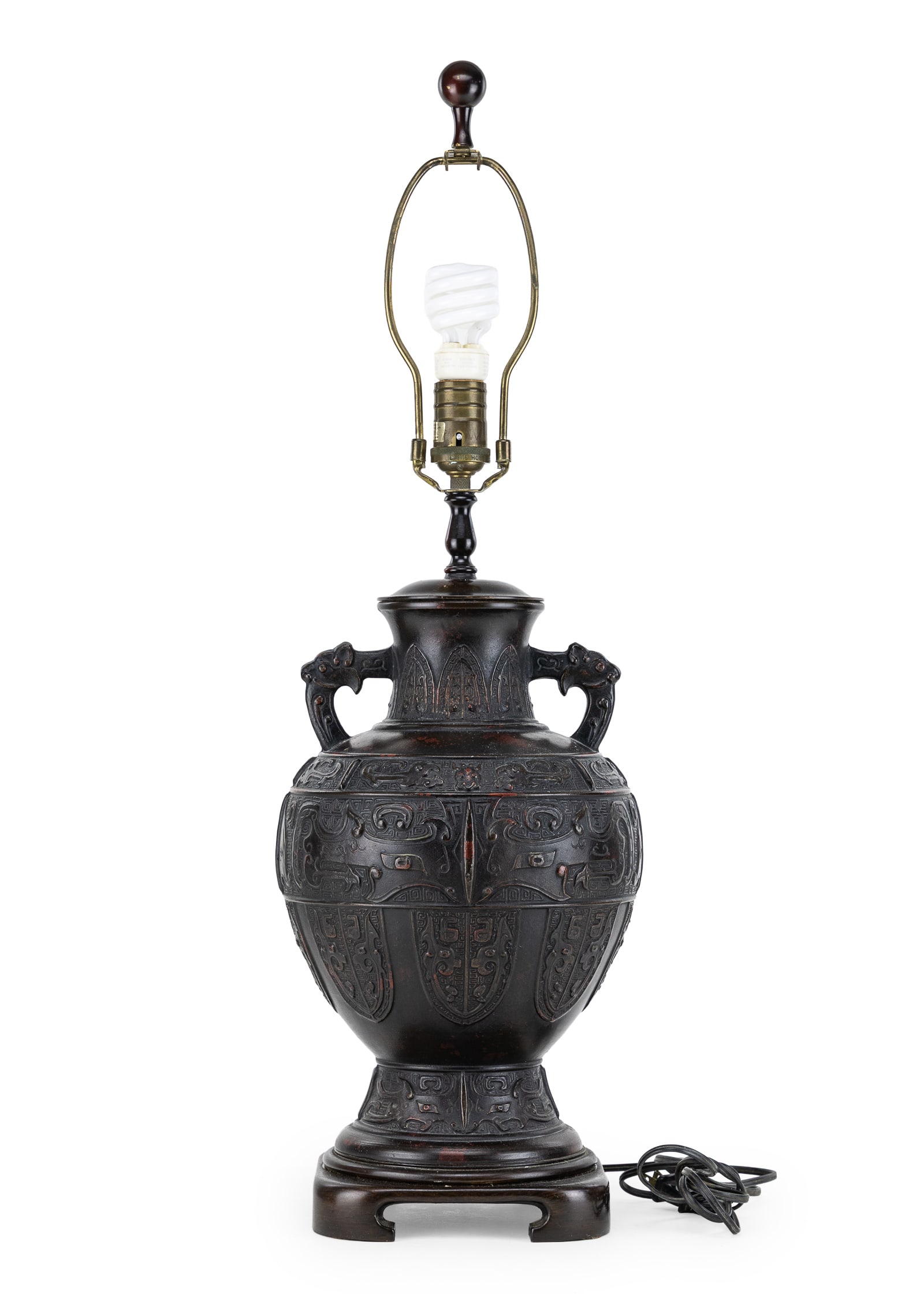 Chinese Bronze Urn/ Table Lamp - 5