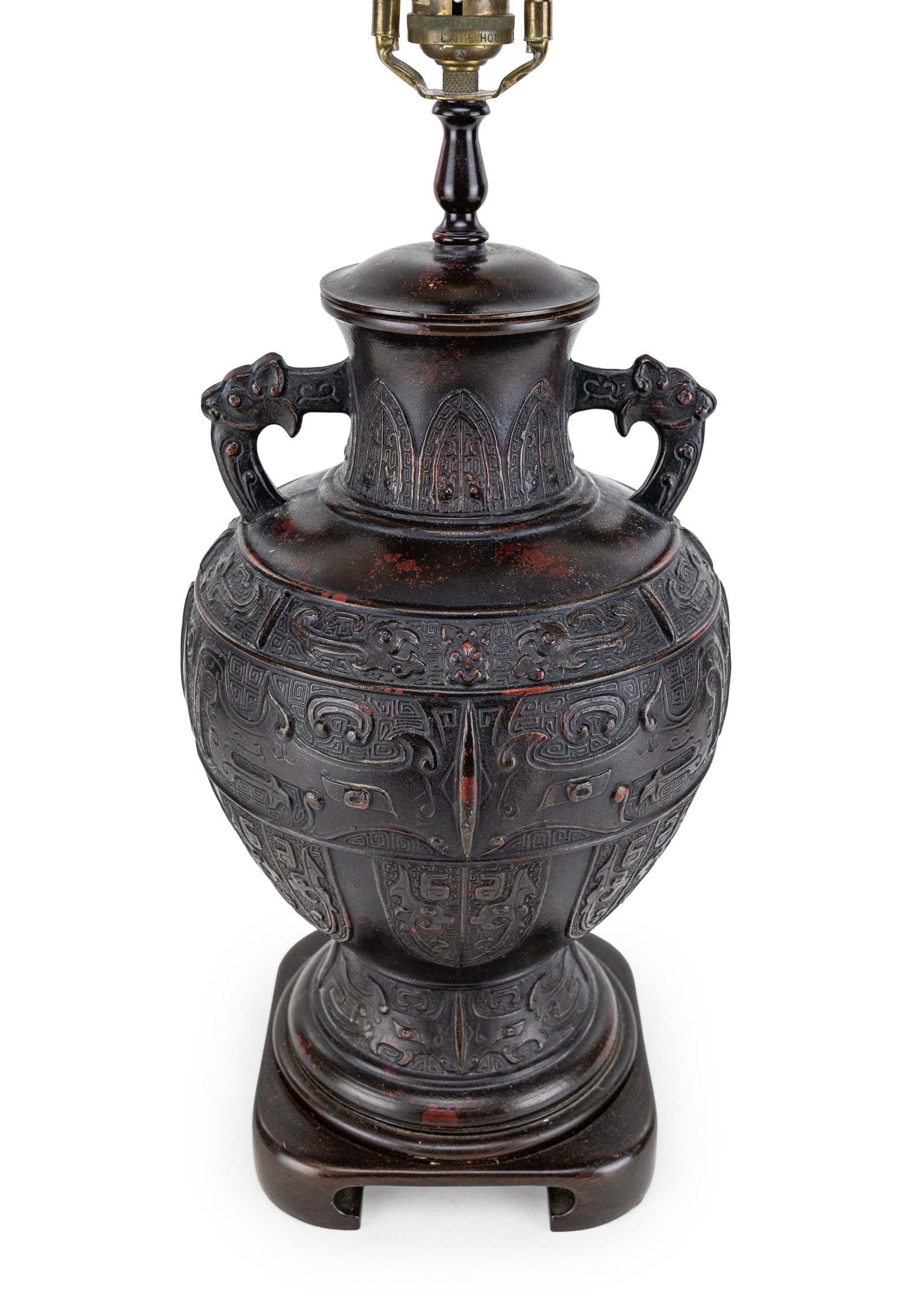 Chinese Bronze Urn/ Table Lamp - 6