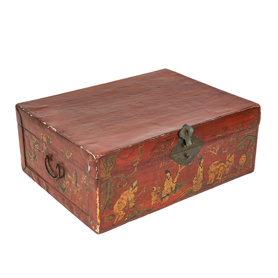 Chinese Qing Dynasty Red Lacquer Chest (1 of 1)