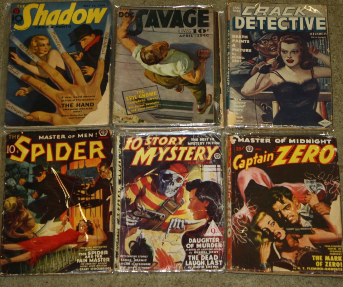 Lot of Detective pulps and others including The Shadow,: Lot of Detective pulps and others including The Shadow, The Spider, Doc Savage, Mystery etc 1937-1950 24pcs