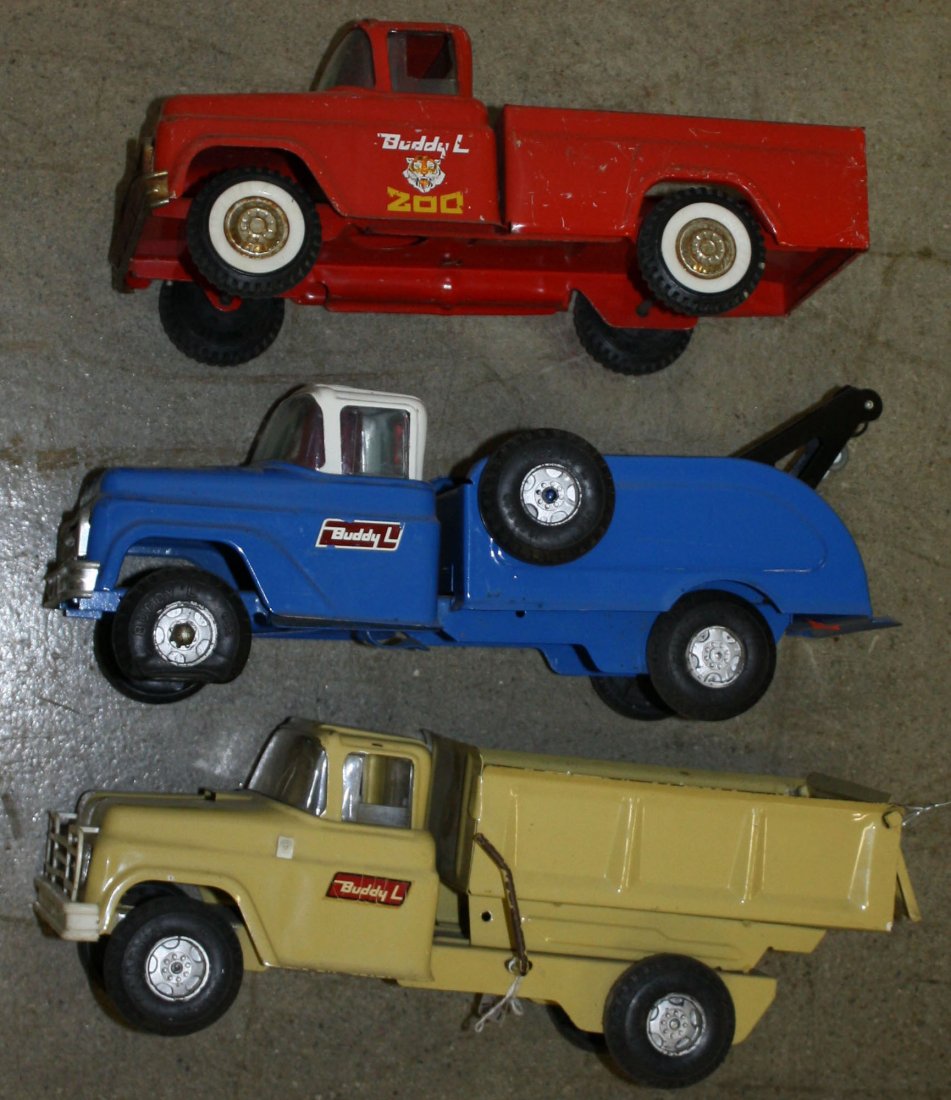 3 Buddy L pressed steel trucks: 3 Buddy L pressed steel trucks