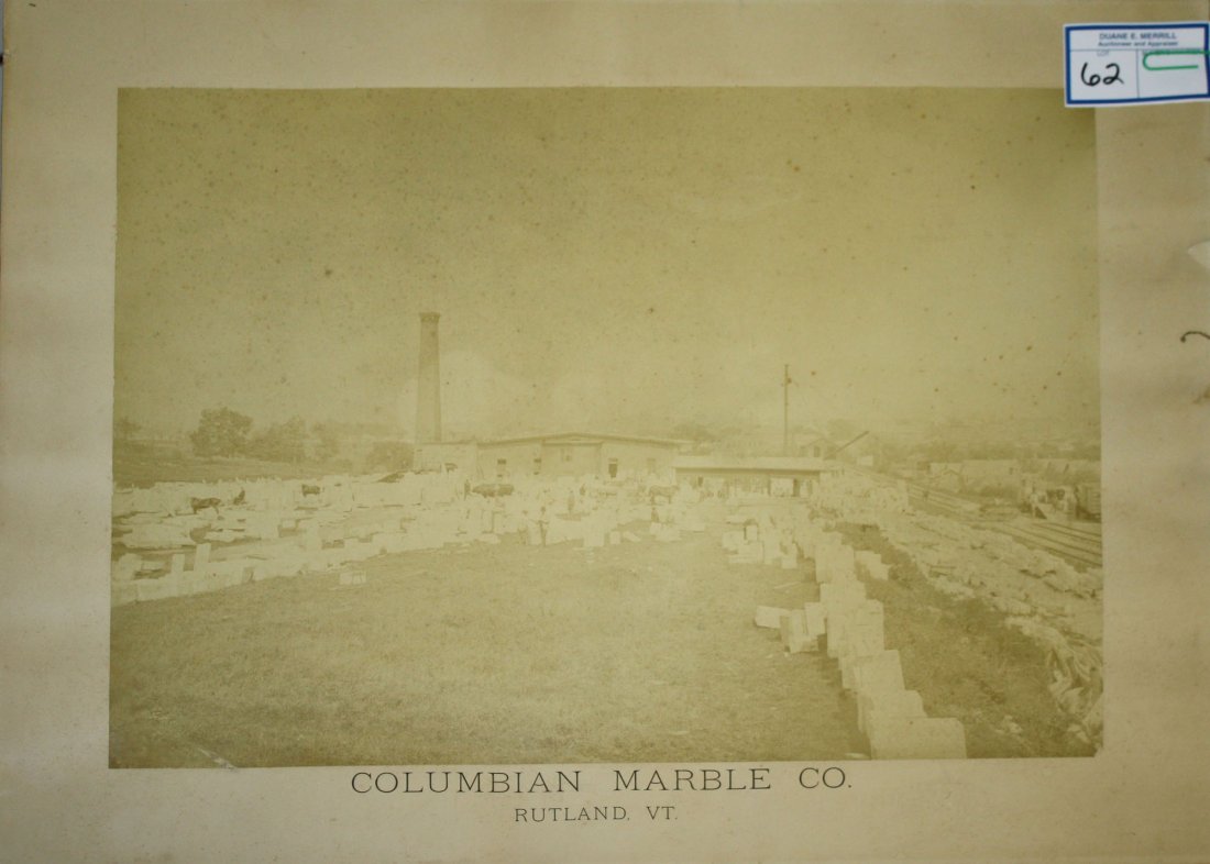 Large format 19th c. cabinet photo view of "Colombian: Large format 19th c. cabinet photo view of "Colombian Marble Co. Rutland, VT" 16" x 20"