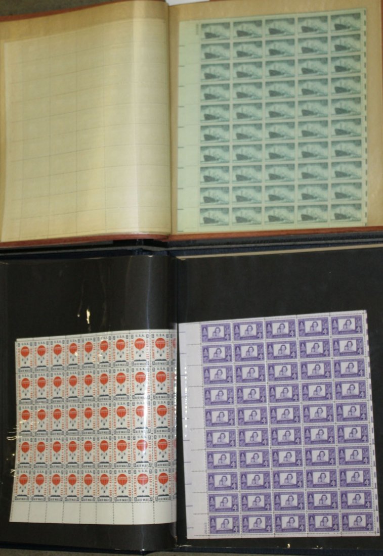 2- 1959- 1960 US stamp albums- unused mint sheets-: 2- 1959- 1960 US stamp albums- unused mint sheets- approx 160 sheets