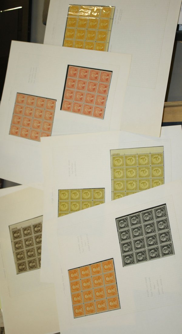 US stamps- unused mint sheets, unused plate blocks, & -: US stamps- unused mint sheets, unused plate blocks, & - approx 100 pcs