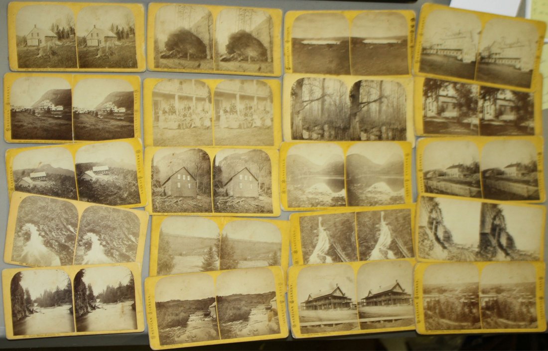 Stereo views of Vermont scenes- Stowe, Mt Mansfield,: Stereo views of Vermont scenes- Stowe, Mt Mansfield, Sheldon, Highgate, 20 pcs