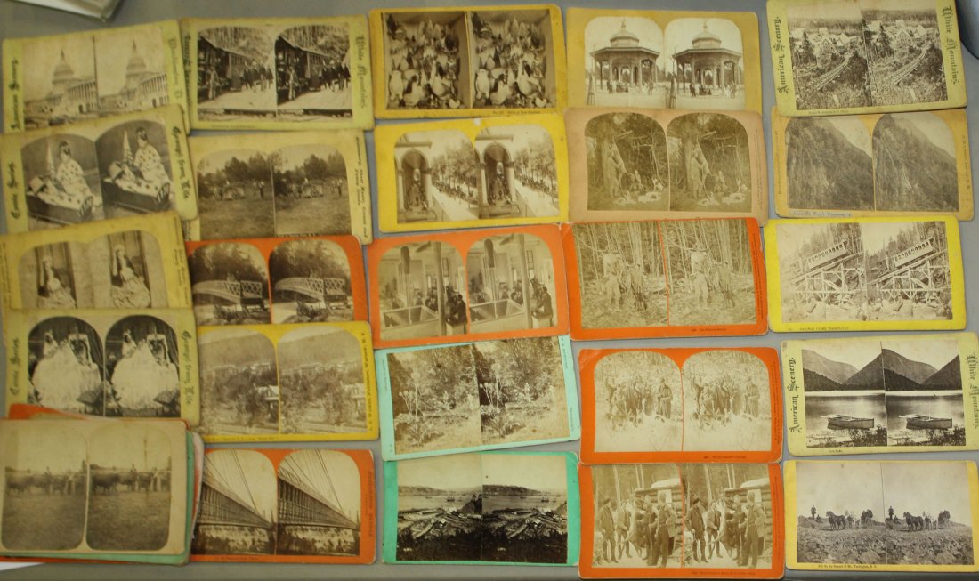 Stereo views of New Hampshire, Vermont, Quebec, New: Stereo views of New Hampshire, Vermont, Quebec, New York scenes- 28 pcs