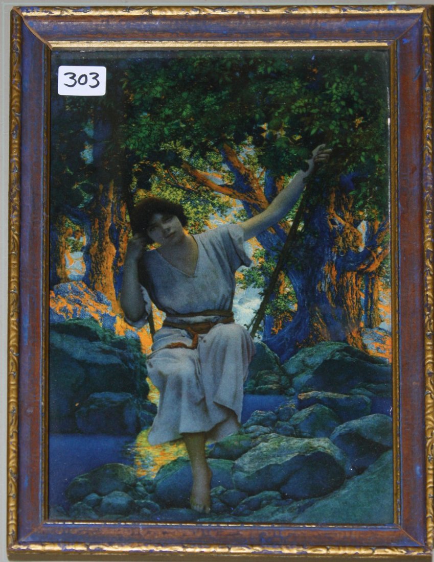 1925 Maxfield Parrish Dreamlight cut calendar print 10”: 1925 Maxfield Parrish Dreamlight cut calendar print 10” x 6.25”