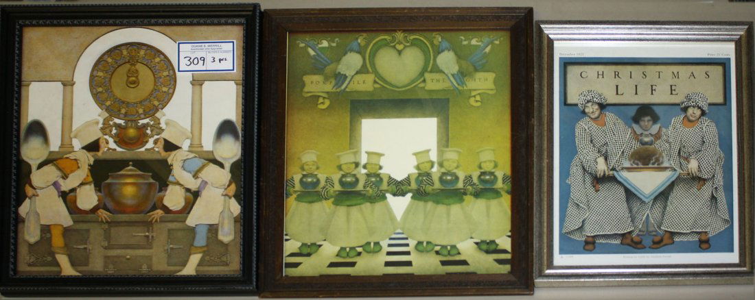 3 Maxfield Parrish magazine prints- each about 11” x 9”: 3 Maxfield Parrish magazine prints- each about 11” x 9”