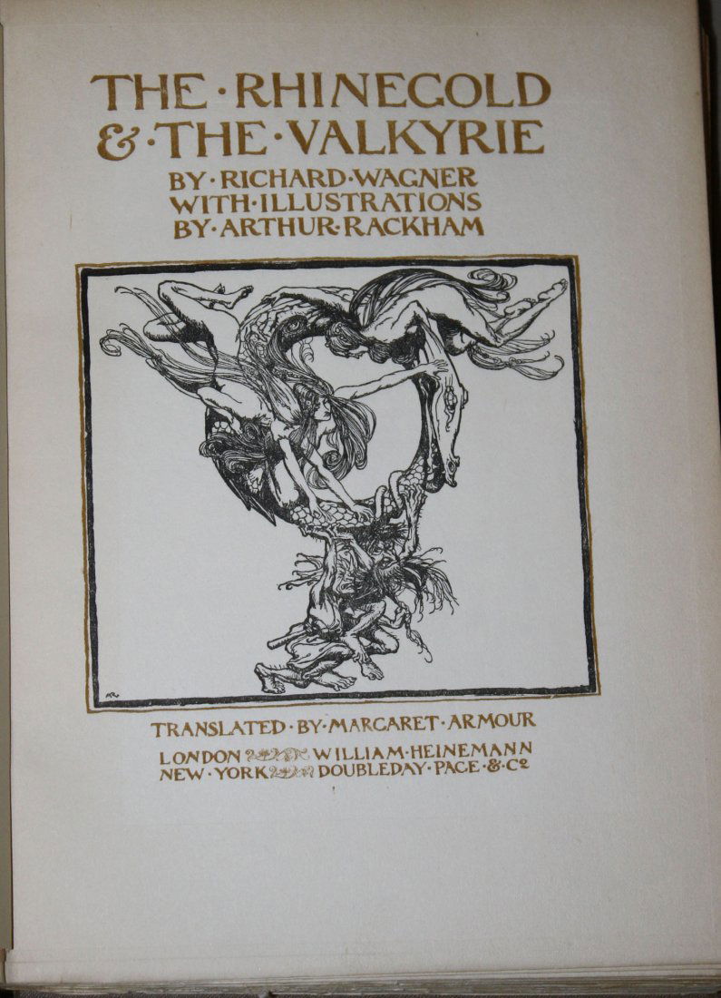 1918 Arthur Rackham The Rhinegold & the Valkyrie- color: 1918 Arthur Rackham The Rhinegold & the Valkyrie- color tipped-in illustrations