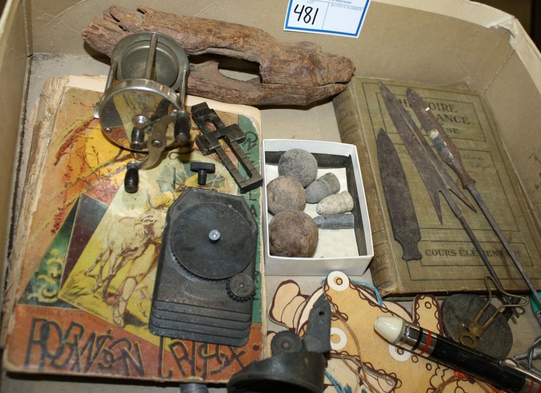 relics incl steel spear tips, lead cast bullets: relics incl steel spear tips, lead cast bullets
