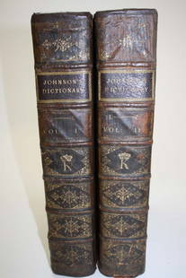 Dr. Samuel Johnsons' – A Dictionary of the English: Dr. Samuel Johnsons' – A Dictionary of the English Language- in two volumes First edition London 1755 printed by W. Strahan. Full calf bound in excellent overall condition.