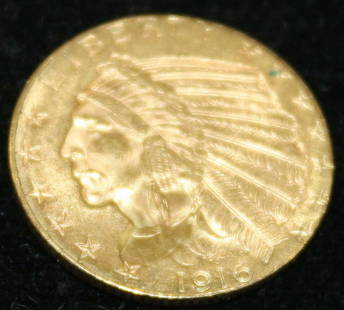 1916 US $5 Indian Head gold coin: 1916 US $5 Indian Head gold coin