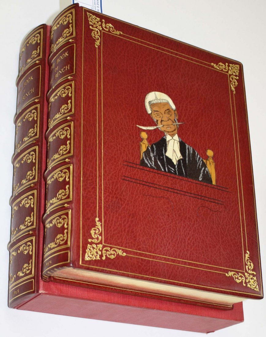 The Book of the Bench- Mackenzie 1909- first edition: The Book of the Bench- Mackenzie 1909- first edition bound in gilt full calf with excellent quality slip case- 39 tipped in illustrations from SPY
