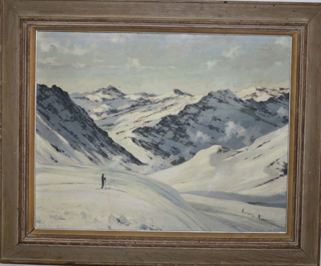 Eric Sloane (AM 1905-1985) Near Davos o/b 16 x 21": Eric Sloane (AM 1905-1985) Near Davos o/b 16 x 21" signed lower right