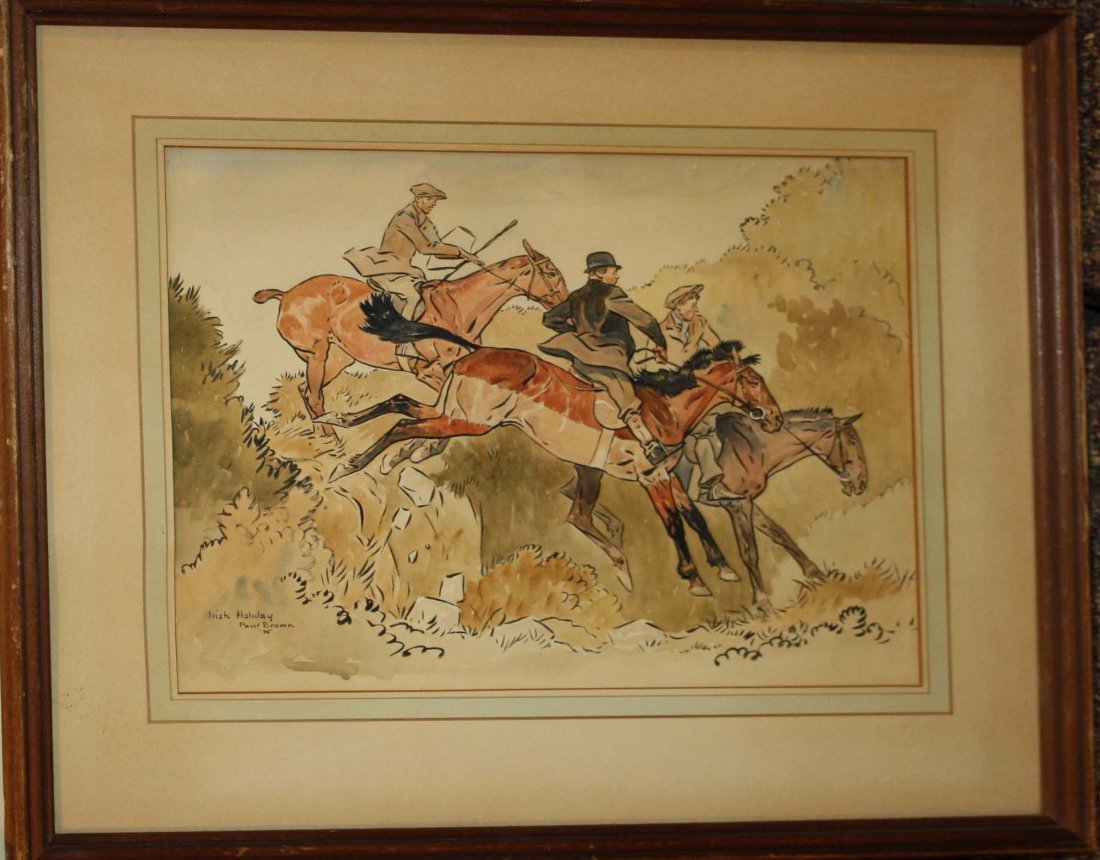 Paul Brown (Am 1893-1958) Irish Holiday wc 11 x 14": Paul Brown (Am 1893-1958) Irish Holiday wc 11 x 14"