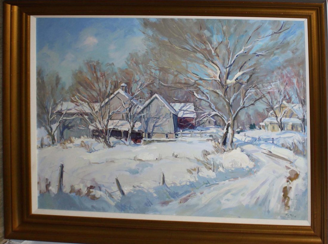 Eric Tobin (VT 1958-) Early Winter Sunshine Bakersfield: Eric Tobin (VT 1958-) Early Winter Sunshine Bakersfield VT o/c 30 x 40"