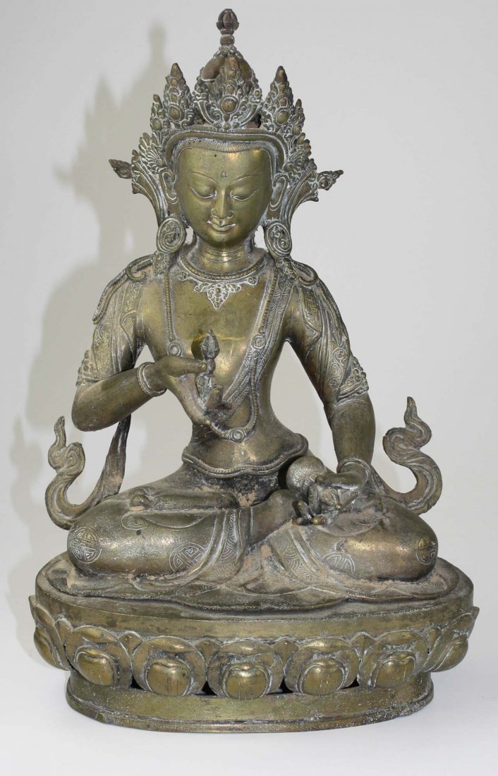 early 20th c Buddhist bodhisattva seated figure- cast: early 20th c Buddhist bodhisattva seated figure- cast brass, ht 12”early 20th c Buddhist bodhisattva seated figure- cast brass, ht 12”early 20th c Buddhist bodhisattva seated figure- cast brass, h