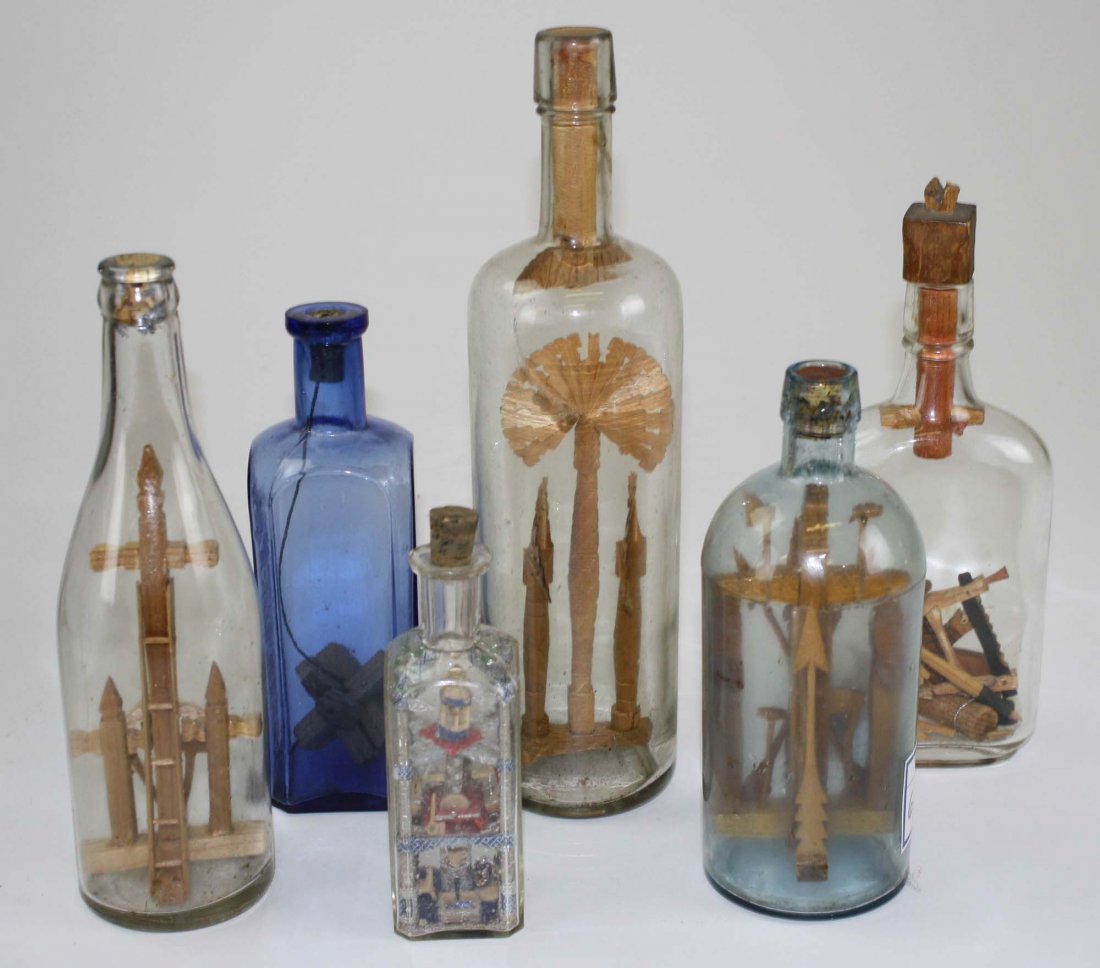 6 ca 1900 bottle whimseys: 6 ca 1900 bottle whimseys