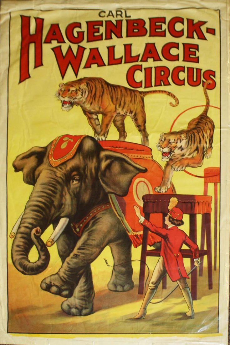 Carl Hagenbeck-Wallace Circus. Tamer with Two Tigers (1 of 2)
