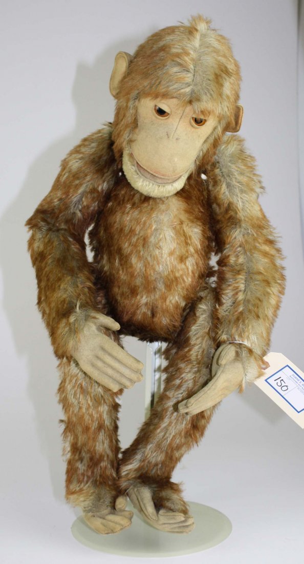 ca 1950's Steiff Jocko the Chimpanzee mohair plush toy, (1 of 7)