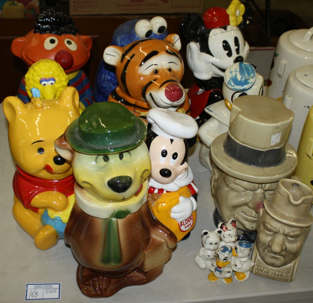 11 Comic Cookie jars including Disney, Roseville, McCoy (1 of 1)