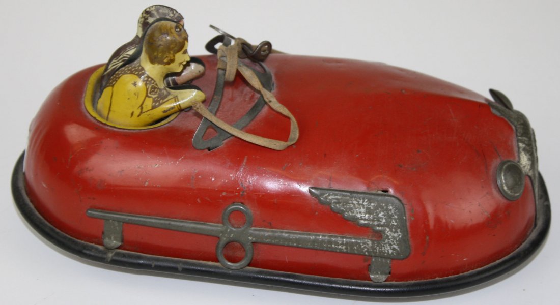 Lindstrom skeeter bug steel wind-up bumper car w/ key, (1 of 1)