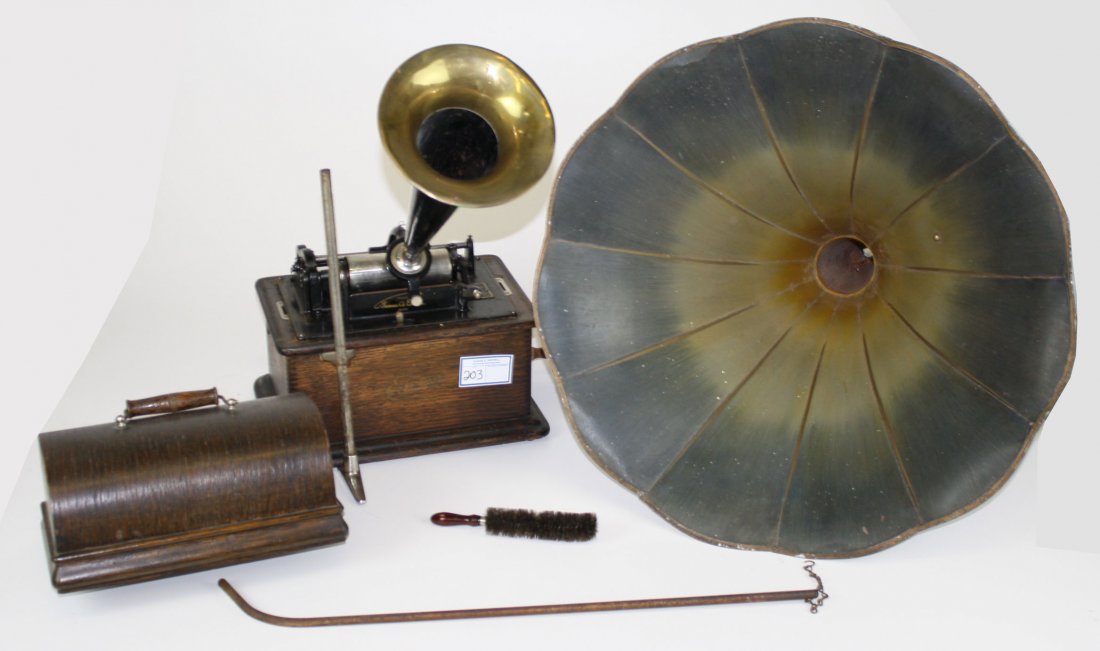 Edison Standard cylinder phonograph w/rare blue green (1 of 1)