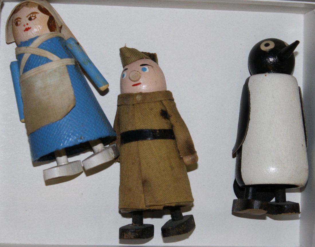 Nurse, Soldier, & Penguin vintage ramp walker toys- ht (1 of 1)