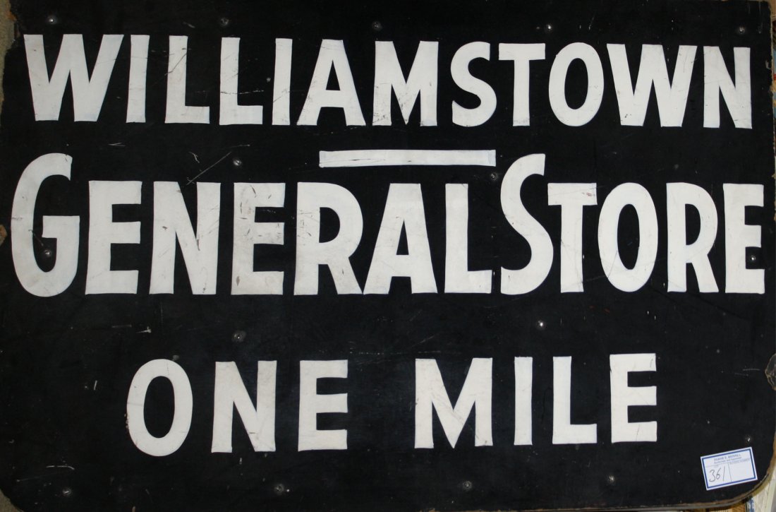Williamstown General Store One Mile early 20th c sign (1 of 1)
