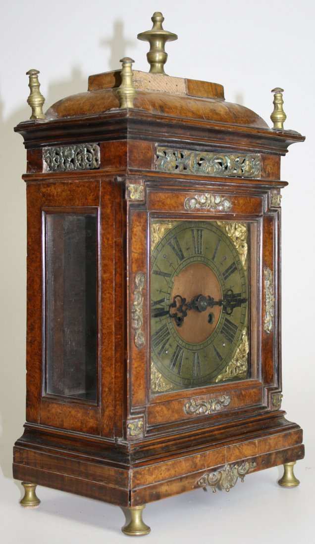 Italian boulle clock signed Gio Batta Villacrae Roma-: Italian boulle clock signed Gio Batta Villacrae Roma- ht 19”, minor veneer, brass finial losses