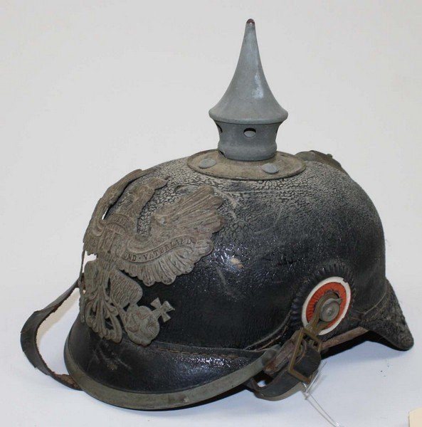 M1905 Prussian infantry WWI pickelhaube spiked helmet: M1905 Prussian infantry WWI pickelhaube spiked helmet