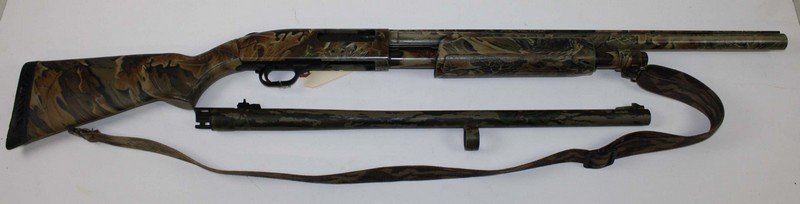 Mossberg Model 835 " Ulti-Mag" 12ga shotgun in: Mossberg Model 835 " Ulti-Mag" 12ga shotgun in Advantage camo finish chambered for 2 3/4", 3" and 3 1/2" shells, with additional rifled slug barrel - to be sold according to Federal law FFL# 1868