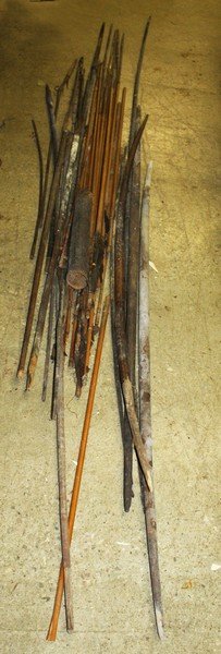 ethnographic spears, bows, & arrows- mostly Africa,: ethnographic spears, bows, & arrows- mostly Africa, Oceana, about 30 pcs