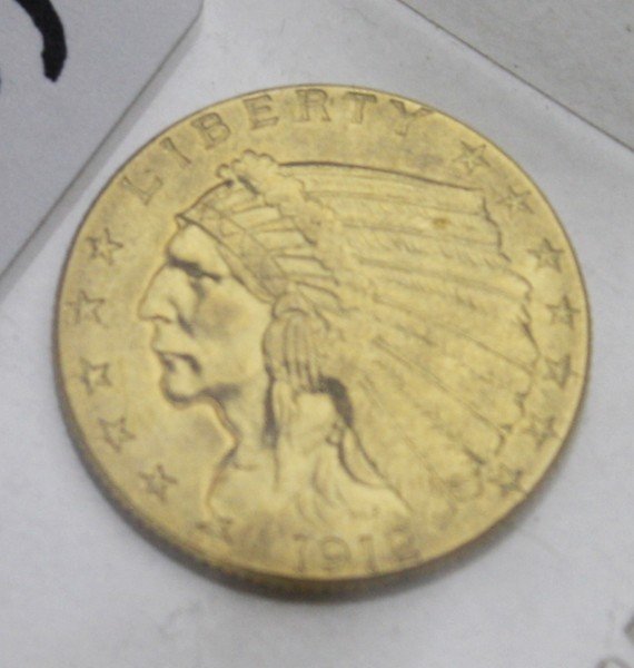 United States 1912 $2.5 dollar Indian Head gold quarter (1 of 2)