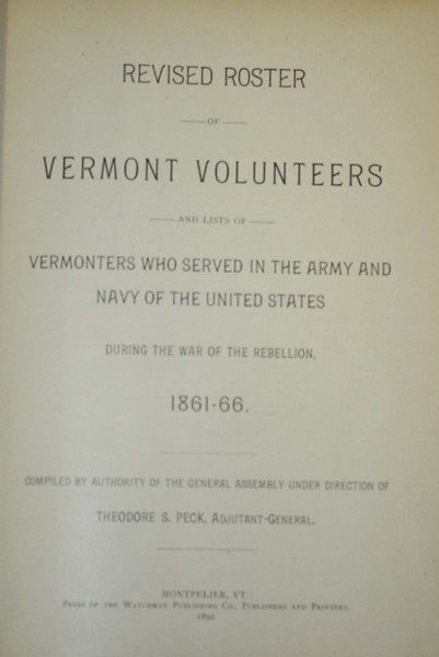 Revised Roster of Vermont Volunteers and a Vermonters (1 of 1)
