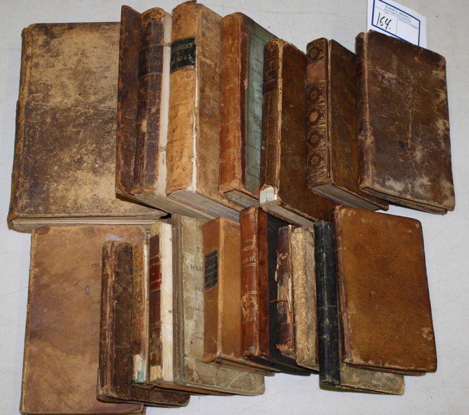 Large Group of 18th and early 19th c leatherbound (1 of 1)